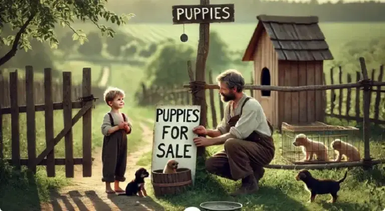 A Show of Empathy. A heartwarming moment between the farmer and the little boy.