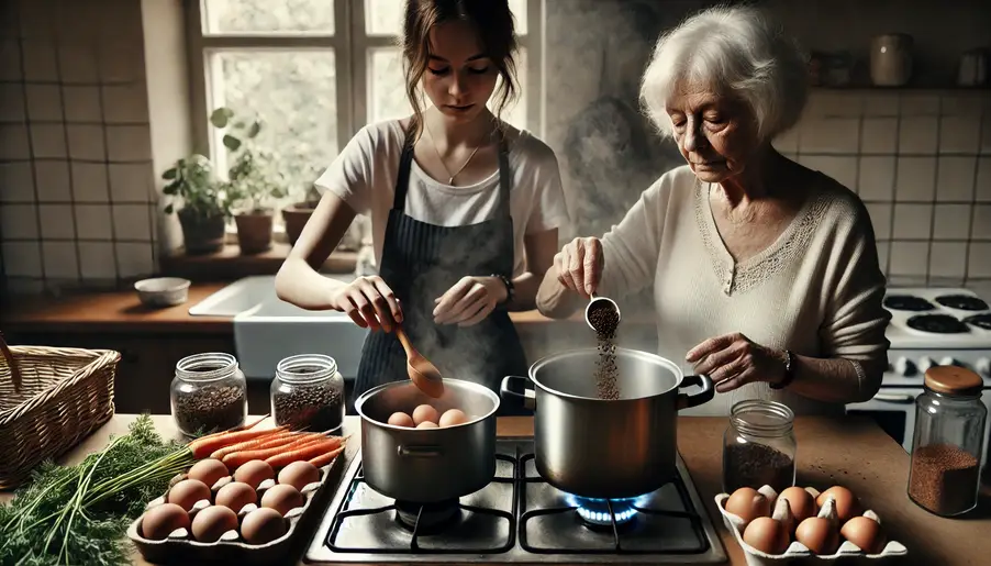 Nandini sighed, her frustration barely contained. "Carrots, eggs, and coffee," she replied, her tone sharp.