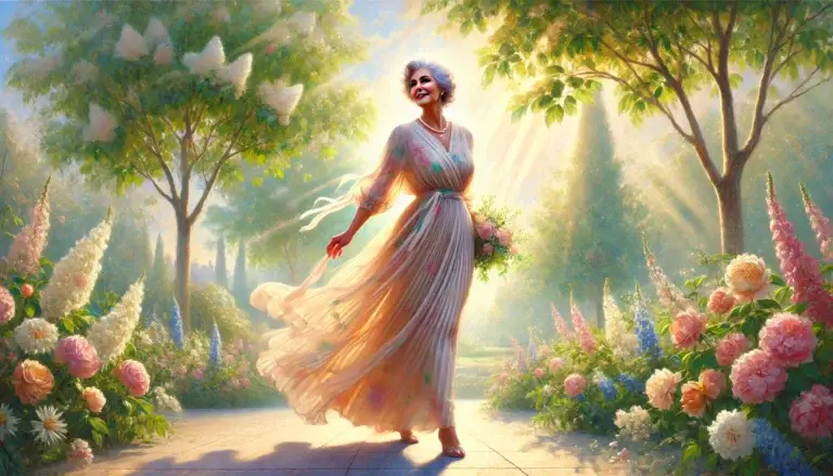 An elegant older woman gracefully embracing life after 60, inspired by the theme "Living Fully After 60: Turning Your Golden Years into Your Best Years."