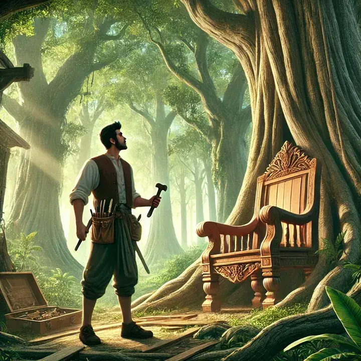 Inspirational Stories: He went to the tree and said, "I am going to cut down you to make a chair for the King."