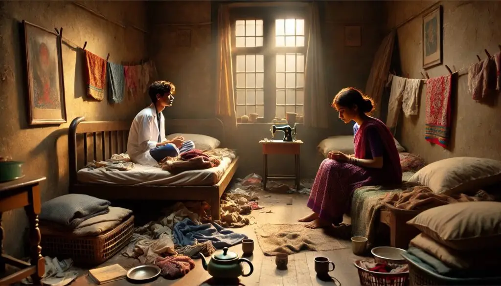 The Realization – Amrita sits on the cot, looking at the room and at Kavya, realizing their futures are different.
