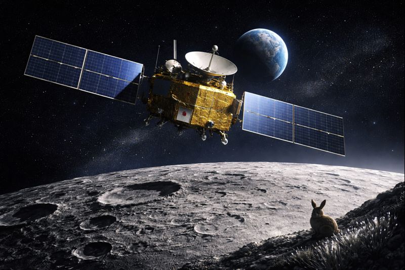 “Kaguya: a folktale name carried into lunar orbit.”