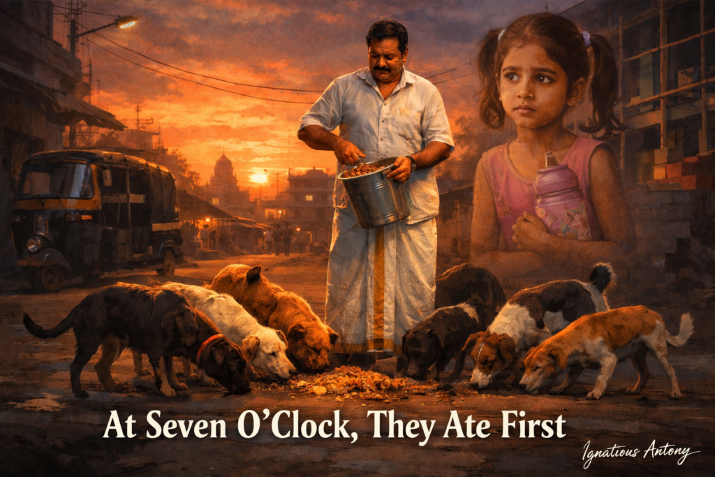 Feeding-the-stray-animals-at-dusk